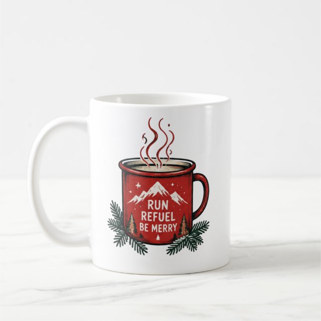 Christmas Wreath Monogram Mug (Gauche)