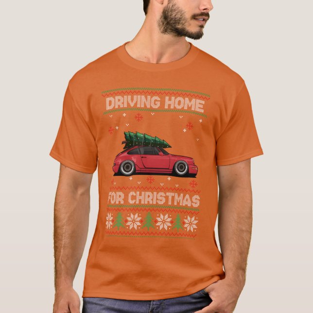 Christmasree Oldtimer Car Xmas Ugly Sweat rétro (Devant)