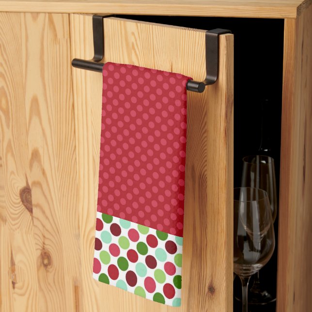 Christmasy Pois Microfibre Serviette de cuisine (Pliage en tiers)