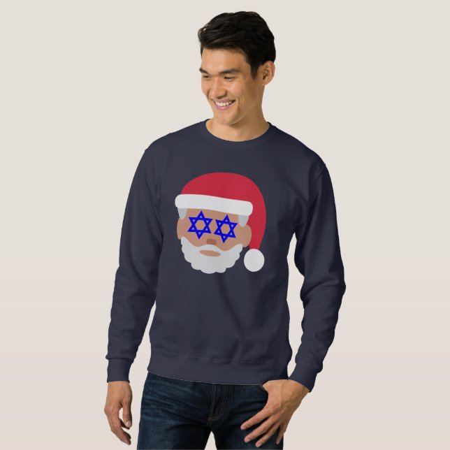 christmukkah santa claus emoji sweatshirt (Devant entier)