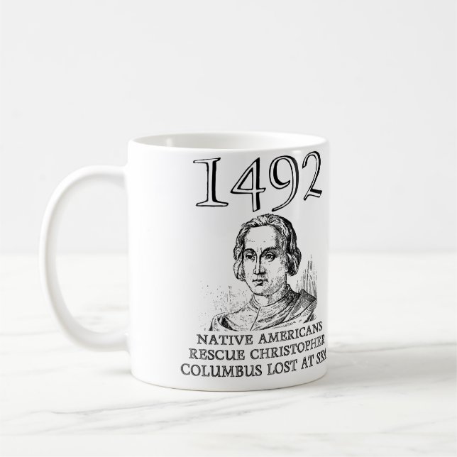 Christopher Columbus Rescued Funny Mug (Gauche)