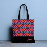 Christy Sac fourre-tout de concepteur personnalisé<br><div class="desc">Une combinaison étonnante de couleurs fait un motif vibrant. Customisez avec votre nom en modifiant le texte pour refléter votre propre nom. Conçu pour vous par Evco Studio.</div>