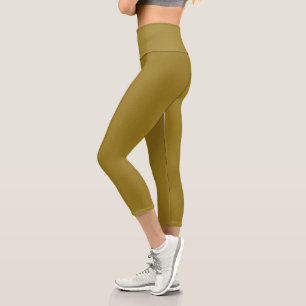 Chroma Textura - Capri Leggings Ochre à Haute Tail