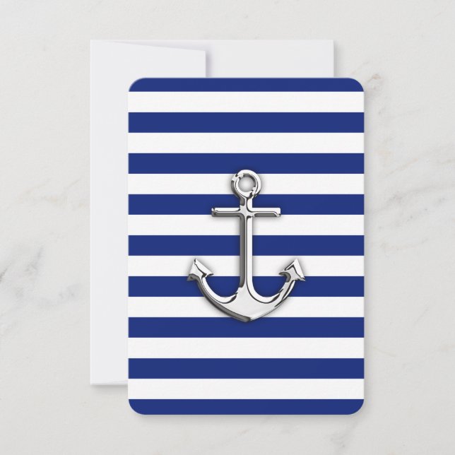 Chrome Anchor on Navy Stripes (Devant)