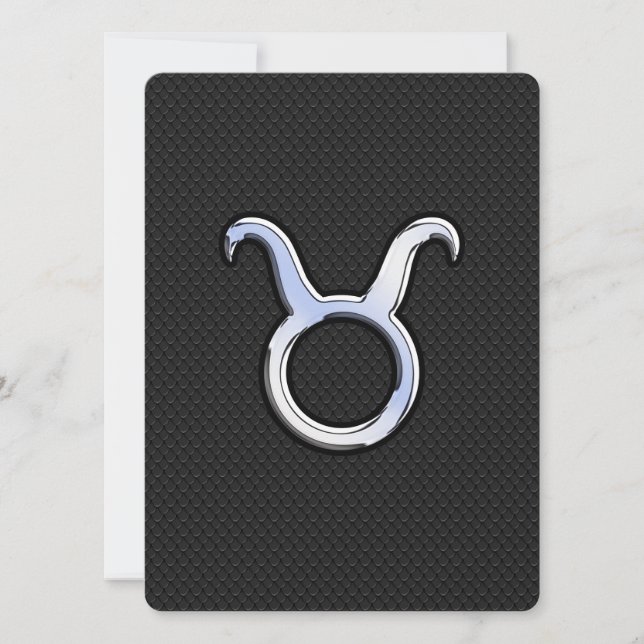 Chrome Argent Comme Taurus signe Zodiac (Devant)