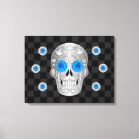 Chrome Calavera (Rose bleu) toile Imprimer