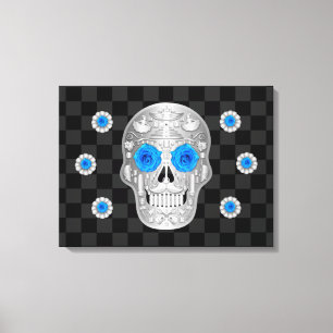 Chrome Calavera (Rose bleu) toile Imprimer
