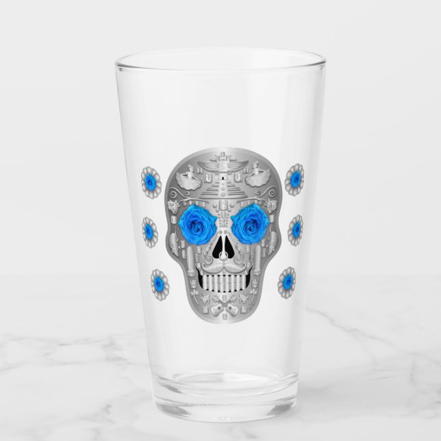 Chrome Calavera (Rose bleu) Verre (Devant)