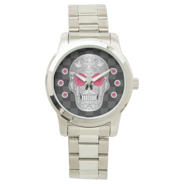 Chrome Calavera (Rose rose) Montre (devant)