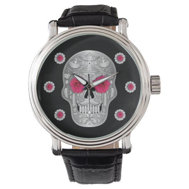 Chrome Calavera (Rose rose) Montre (devant)