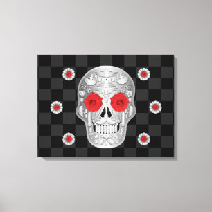 Chrome Calavera (Rose rouge) toile Imprimer