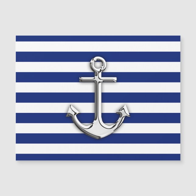 Chrome Comme Ancre Nautique Marine Bleu Stripes (Devant)