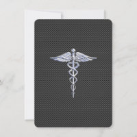 Chrome Comme Caduceus Symbole Médicale Fibre de ca