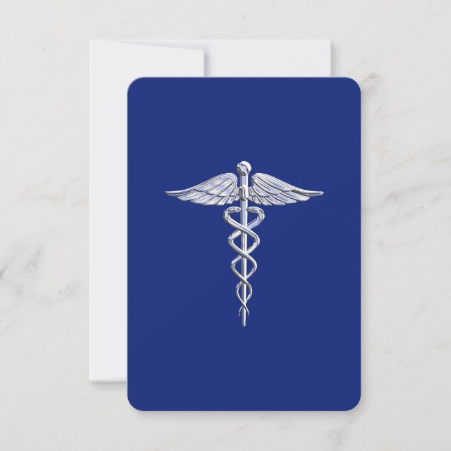 Chrome Comme Caduceus Symbole Médicale Marine Déco (Devant)