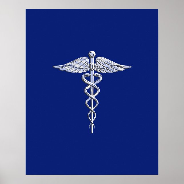 Chrome Comme Caduceus Symbole Médicale Marine Déco (Devant)