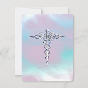 Chrome Comme Caduceus Symbole Médicale Mère Pearl