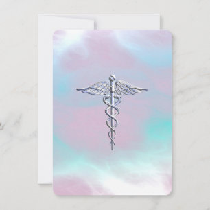 Chrome Comme Caduceus Symbole Médicale Mère Pearl