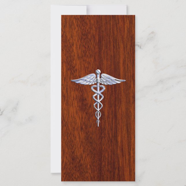 Chrome Comme Caduceus Symbole Médicale Style Mahog (Devant)