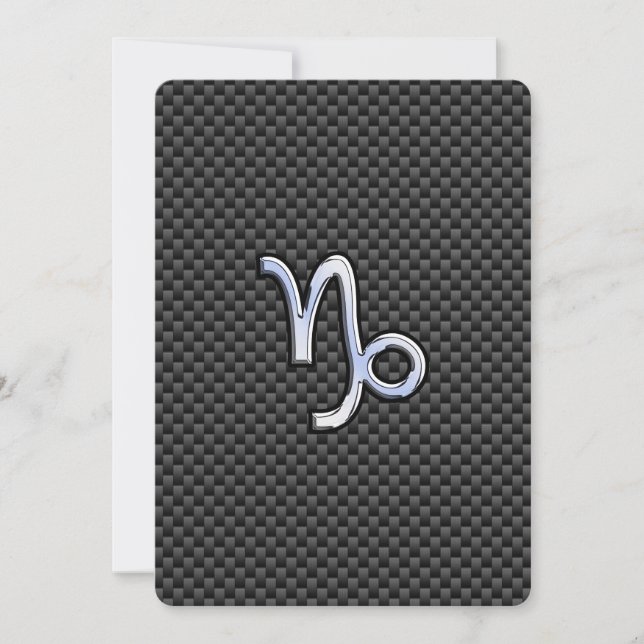 Chrome comme Capricorn Zodiac Sign on Carbon Fiber (Devant)