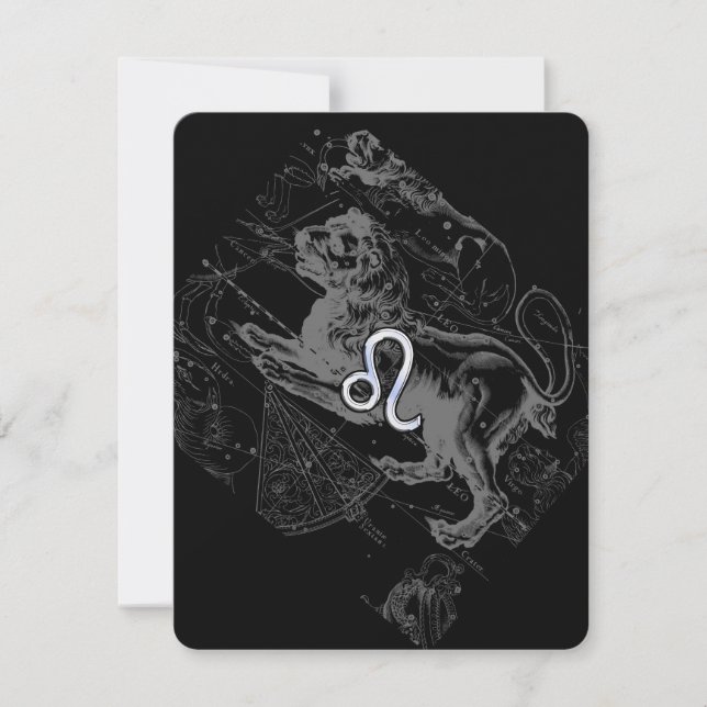 Chrome Comme Leo Zodiac Constellation Carte Heveli (Devant)