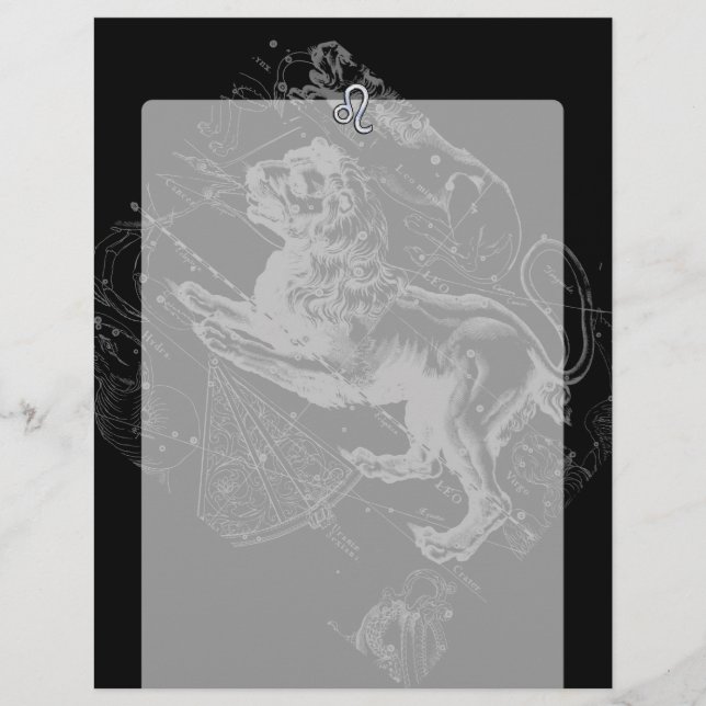 Chrome Comme Leo Zodiac Constellation Carte Heveli (Devant)