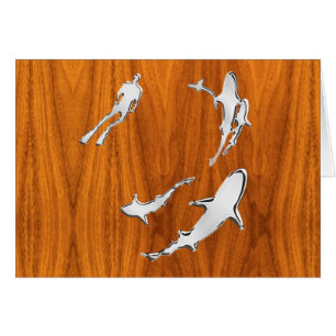 Chrome Comme Plongeur avec Requins sur Placage de 