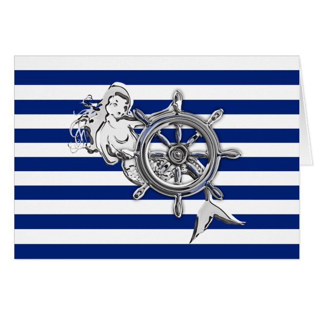 Chrome Comme Sirène sur les rayures Nautiques (Devant horizontal)