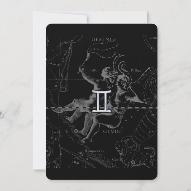 Chrome d'argent comme Gemini Zodiac Connexion Heve (Devant)