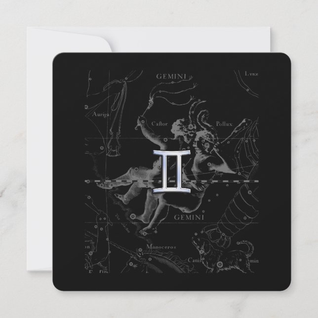 Chrome d'argent comme Gemini Zodiac Connexion Heve (Devant)