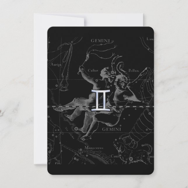 Chrome d'argent comme Gemini Zodiac Connexion Heve (Devant)
