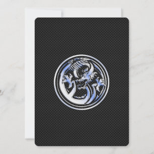 Chrome Dragon Crest sur Carbon Fibres Impression