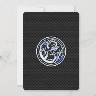 Chrome Dragon Crest sur Carbon Fibres Impression