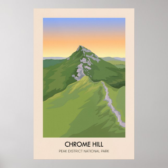 Chrome Hill Peak District Travel Poster (Devant)