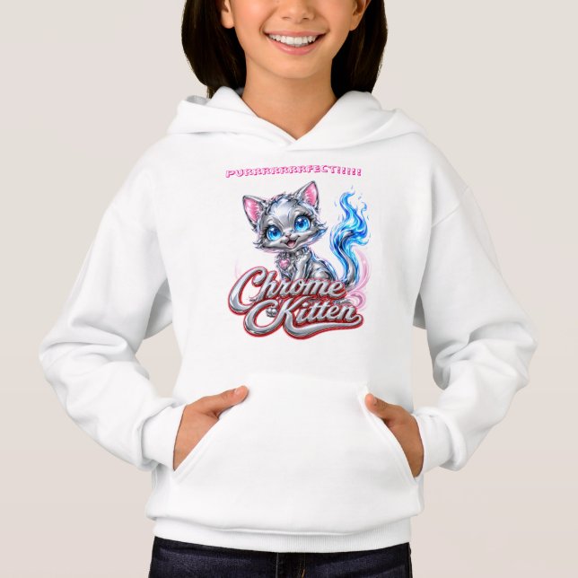 Chrome Kitten " Supacute" Sweat à capuche (Devant)