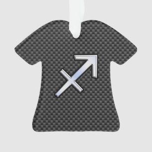 Chrome Like Sagittarius Sign Carbon Fiber Print