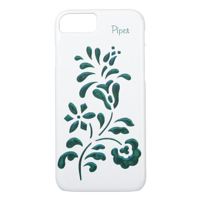 Chrome Look Floral iPhone 7 Coque (Dos)