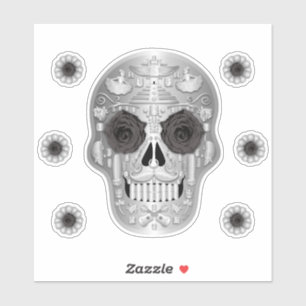 Chrome (Rose noir) Sticker Calavera