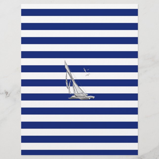 Chrome Sailing on Nautical Stripes (Devant)