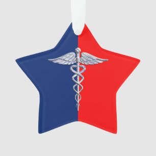 Chrome Style Caduceus Médicale Symbole Ligue