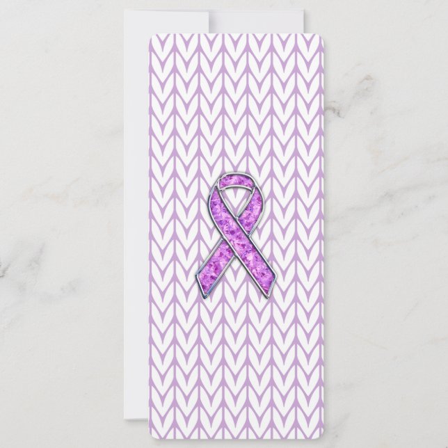 Chrome style Crystal Pink Ribbon Awareness Knit (Devant)