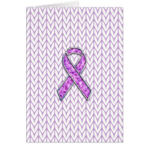 Chrome Style Crystal Pink Ribbon Awareness Knit