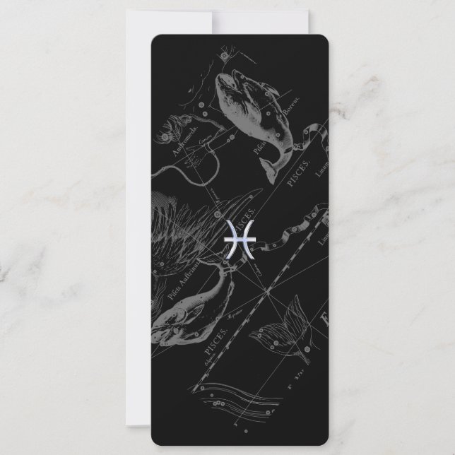 Chrome Style Pisces Symbole Zodiac sur Hevelius (Devant)