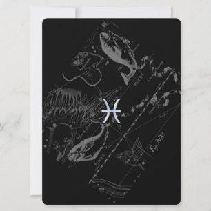 Chrome Style Pisces Symbole Zodiac sur Hevelius