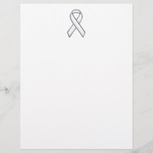 Chrome Style White Ribbon Awareness
