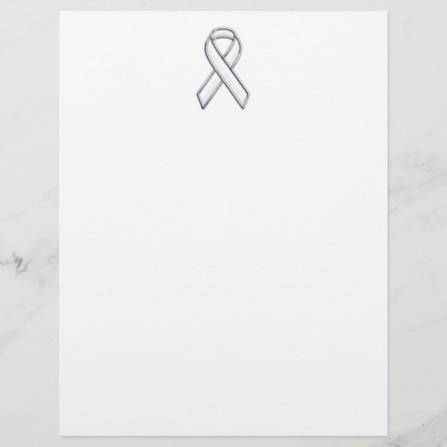Chrome Style White Ribbon Awareness (Devant)