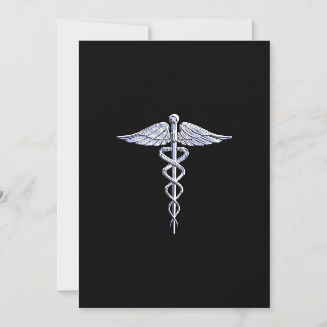 Chrome Stylish Comme Caduceus Symbole Médicale (Devant)