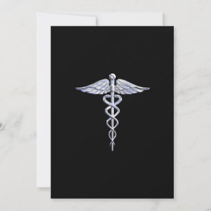 Chrome Stylish Comme Caduceus Symbole Médicale