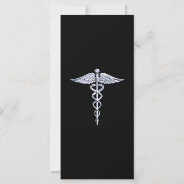 Chrome Stylish Comme Caduceus Symbole Médicale (Devant)