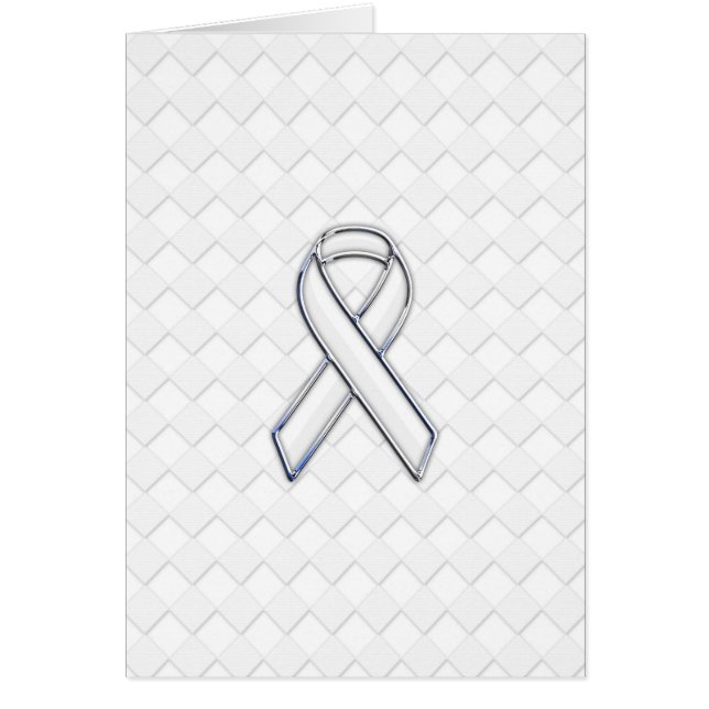 Chrome White Ribbon Awareness on Checkers Print (Devant)
