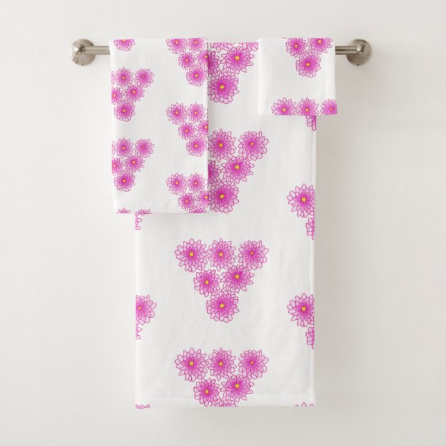 Chrysantemums rose Maman Motifs de 6 Serviettes (En situation)